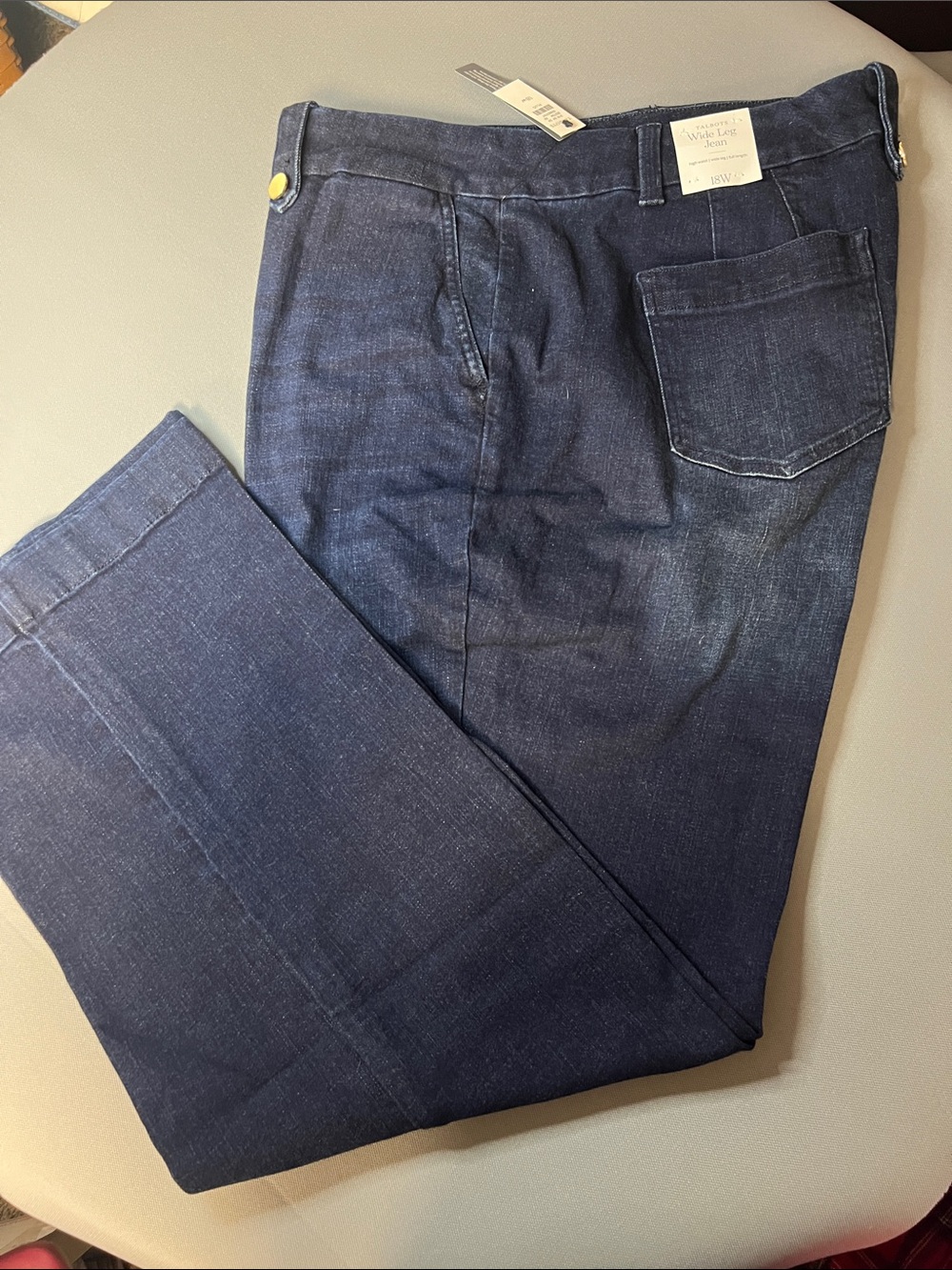 Womens 18W High Waist Dark Indigo Wide Leg Jeans - Classic Straight Fit NWT